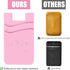 2Pack Phone Wallet, Silicone Credit Card Holder Stick on Double Pocket for Back of Cell Phone Case (Sky Blue, Pink)