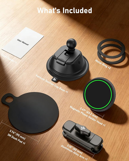 NINEFATICS 17x 1217 Magnetic Vacuum Suction Cup Phone Mount for Truck & Car, Heavy Duty Semi Truck Holder, Strong