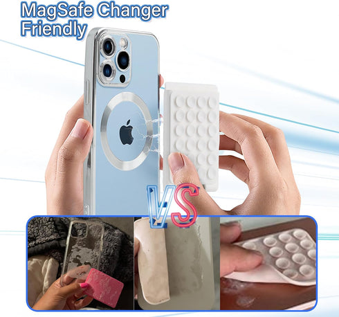 Magnetic Suction Phone Card Holder Mount for MagSafe, Compatible with iPhone MagSafe Phone Case, White
