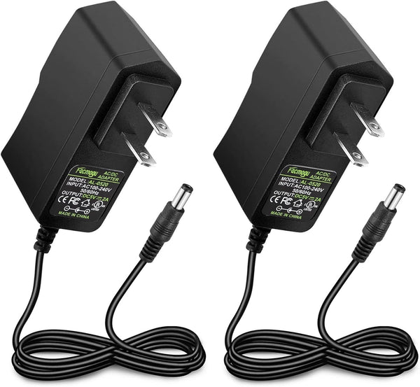 Facmogu 2 Pack DC 5V 2A Power Adapter, AC 100-240V to DC 5V 2A 10W Power Supply Transformers, 5.5 x 2.5mm Jack