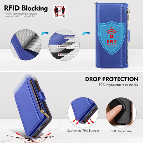 Antsturdy 13 13 6.1,Purple Compatible with iPhone Wallet CaseRFID BlockingPU Leather Phone Case Women Men Flip