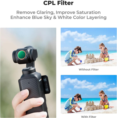 K&F Concept Magnetic 4 Pack ND & CPL Filter Kit for DJI OSMO Pocket 3, Multi-Coated/HD Optical Glass