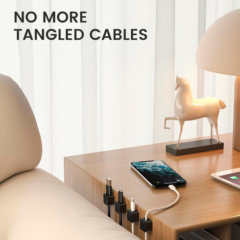 Grizzly Supply 8 Pack Magnetic Cable Clips, Cord Organizer for Desk, Under Desk Cable Management, Strong Adhesive Wire