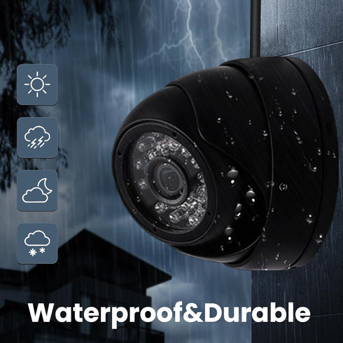 USB Security Camera Outdoor Dome Webcam, 720P Day & Night Vision, Waterproof Camera for Car Park Baby Monitor Home