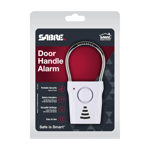 SABRE 110dB 680 3 Settings, Door Handle Alarm, Extremely Loud Wireless Audible Up To Ft Away, Hangs Off Door Knob