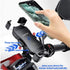 iMESTOU Motorcycle Phone Holder - Wireless Charger and USB 3.0 Quick Charge Mount, Fits 22-32mm Handlebar, Suitable for
