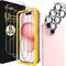 iVoler iPhone 15 6.1" Tempered Glass Screen Protector 3-Pack + Camera Lens Protectors with Alignment Frame, HD Clear