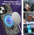 OOK Magnetic Case for iPhone 13 with Kickstand, Built-in Camera Stash Stand, Slim Translucent Matte Case, Black Floral