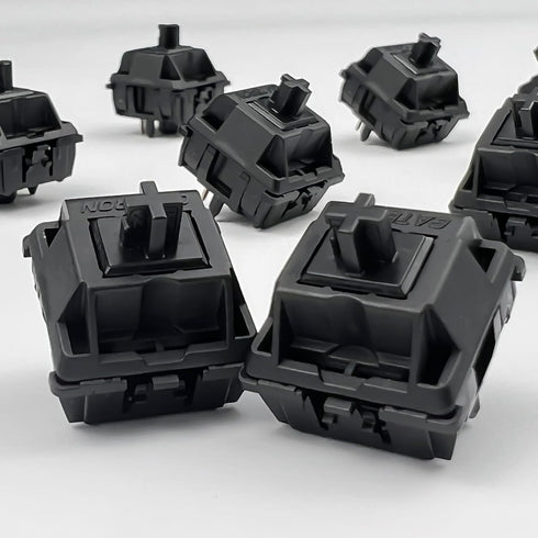 GATERON Oil King V2 Pre-lubed Keyboard Switches, 5-Pin 55gf Black Linear Switches for MX Mechanical Keyboard DIY (10PCS)