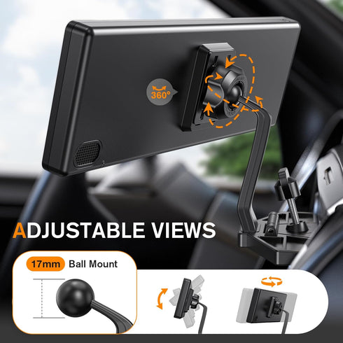 iGoevo 7"10.26" Extended Arm CD Slot CarPlay Screen Mount Higher Viewing Position for Better Visibility, Extra