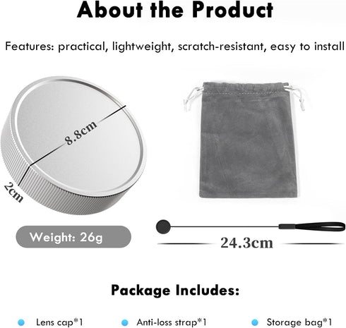 Rieibi Lens Cap for Fujifilm Instax Mini99, Anti-Loss Rope, Anti-Scratches Aluminum Mini99 Lens Cover