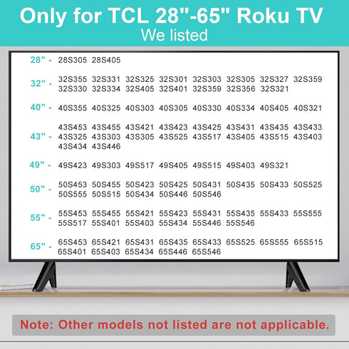 Yaotieci 28inch 55 inch 65inch, 32S359 49S515 50S453 55S455 Set, TV Legs for TCL Roku TV Stand Legs to Replacement Legs