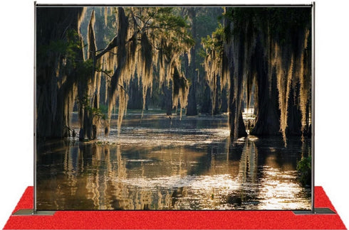 7x5ft Swamp Landscape Backdrop, Jungle Trees Woodland Forest Rainforest Photography Studio Background Party
