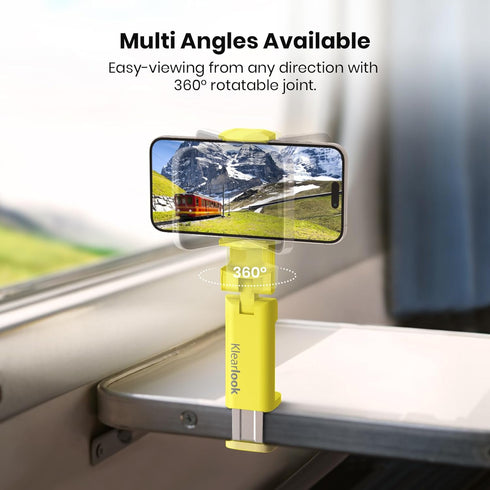 Universal Airplane Phone Stand Holder, Klearlook Travel Essentials Phone Mount for Desk with 360 Degree Rotation,