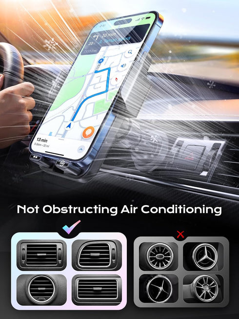 Zrpot 15W Phone Holders for Car, Cell Phone Mount Wireless Car Charger with Induction Opening and Closing Air Vent