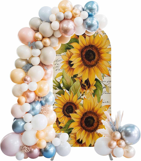 Jnbasdffb Sunflower Wedding Arch Cover, Stretchy Spandex Arch Backdrop Stand Covers 7.2 FT,