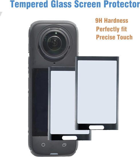 Fotoleey Protector Kit for Insta 360 X4, Tempered Glass Lens Guard Screen Protector for Action Camera