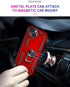 Military Grade Shockproof Case for iPhone 14, 360 Metal Rotating Ring Kickstand Holder Armor, Purple