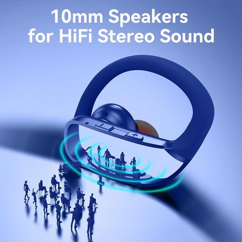 80H bmani Ear Buds Wireless Earbuds Bluetooth Headphones with Playtime LED Display Case, Over-Ear Hook with Mic, Stereo