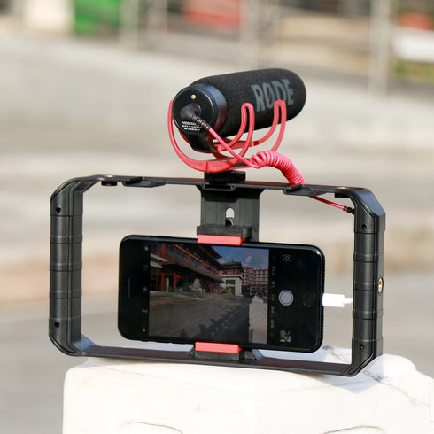 Ulanzi U Rig Pro Video Rig for iPhone - Phone Stabilizer Rig with Triple Cold Shoe Mount, Phone Tripod Mount for iPhone