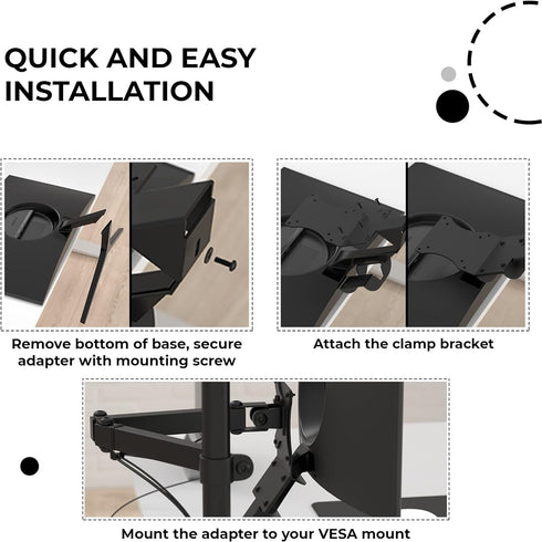 HumanCentric VESA Mount Adapter for Samsung Curved Monitors 32 inch CF397 and 24 inch CRG5, 75x75 or 100x100mm