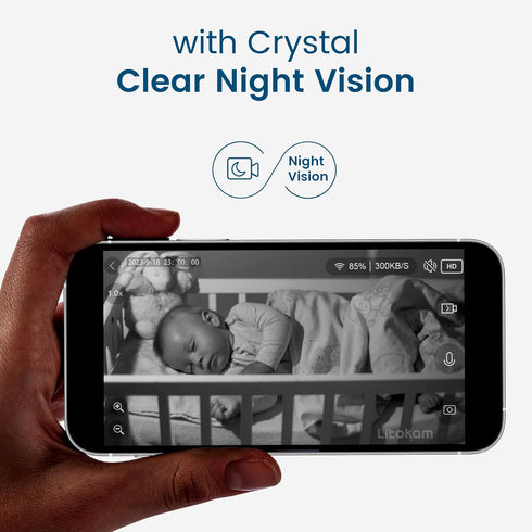 litokam Indoor Camera, 2K Security Camera for Home with Night Vision, Pet Camera, Motion Detection, 2-Way Audio, Works