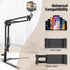 MLSAC Overhead Phone Mount with LED Light, Phone Stand for Recording, Adjustable Tabletop Stand for Live Streaming