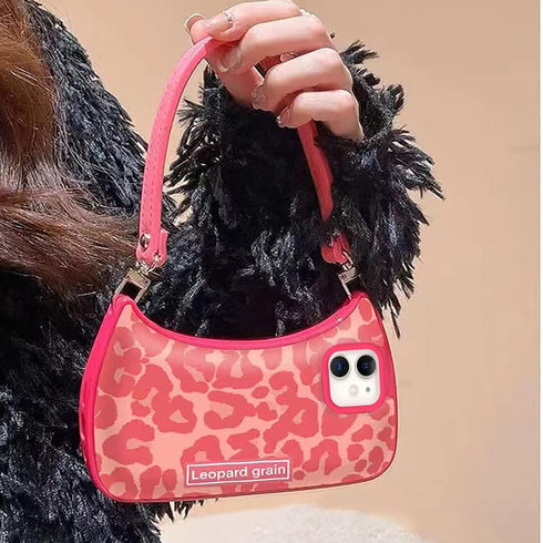 Cute Aesthetic Pink Leopard Print Wallet Case for iPhone 11, Shockproof Protective Case with Strap for Women Girls