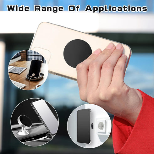 10PCS Phone Metal Plates for Magnetic Car Phone Holders, Strong Self-Adhesive Phone Metal Magnet Stickers for Magnetic