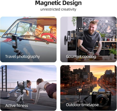 TELESIN Magnetic Mount Magnet Metal Accessories for Action Camera, 360 Quick Release Car Holder for GoPro Max Hero 12