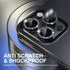 Choiche Bling Camera Lens Protector for iPhone 15 Pro/Pro Max, 9H Tempered Glass, Glitter-Black, Metal Ring Decor.