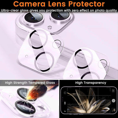 iPhone 14 Plus 6.7-Inch Privacy Screen Protector 3+3 Pack, Anti-Spy Tempered Glass, 9H Hardness, Bubble-Free, Case