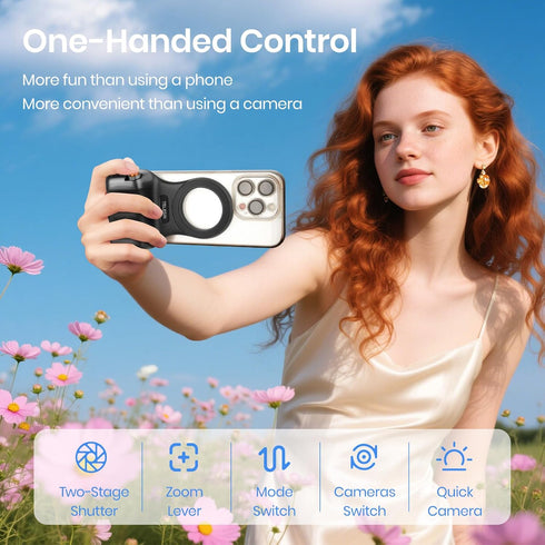 Keledz 16 15 14 13 12 Magnetic Phone Camera Grip, Smartphone Shooting Holder Selfie Handle Snap with Wireless Shutter
