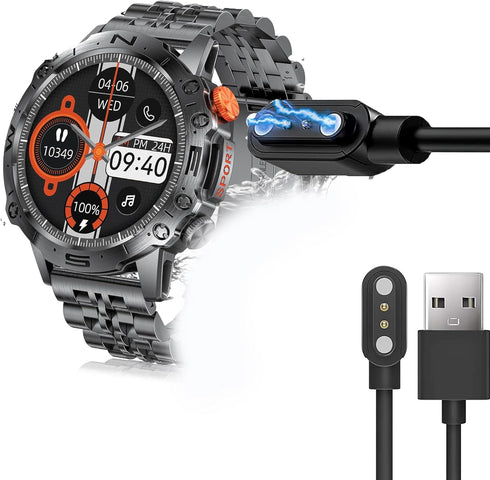 Compatible with ESFOE Military Smart Watch Charger, Lamshaw Magnetic USB Charging Cable Replacement Charger Cable Compatible with LIGE ST19, ESFOE ST19, FOXBOX ST19, FEELNEVER ST19 1.43" AMOLED Military Smart Watch