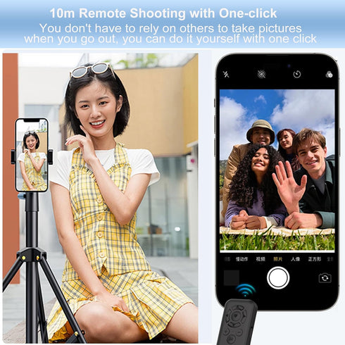 HYZUITDB Bluetooth Camera Remote Control for iPhone/Android, Phone Front/Rear Camera Flip Shutter, Zoom in/Out, Switch