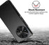 TJS TCL 50 XL 5G Case, with Tempered Glass Screen Protector, Dual Layer Hybrid Shockproof - Black