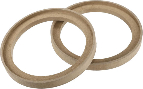 uxcell 4 Pcs Universal 6.5 Inch Speaker Subwoofer Mounting Spacer Rings, Solid Wood Beige