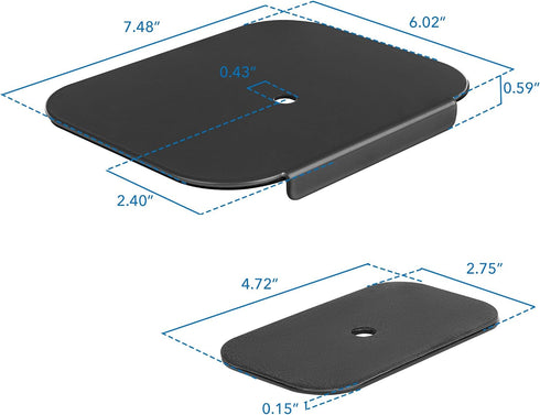 Grommet Setups Mount-It! Monitor Mount Reinforcement Plate, Steel Desk Protector for Glass and Thin Tabletops