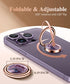 GVIEWIN Marble Cell Phone Ring Holder, Metal Kickstand Grip for Magnetic Car Mount Compatible with iPhone 15 Pro Max/15 Plus/14/13/12 Series & Galaxy S24/S23 Ultra and Other Phones(Quicksand/Purple)