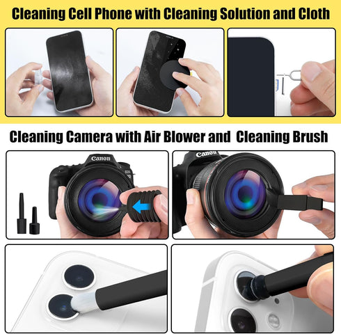 Computer Keyboard Cleaner Kit, Laptop Screen Cleaning Spray for iPhone, AirPods, Cell Phone, MacBook, iPad Pro, 20-in-1