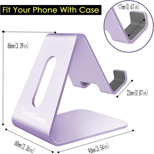 CreaDream Aluminum Desktop Cell Phone Stand, Cradle, Holder Compatible with Switch, All Smartphones, iPhone 11 Pro, Xs