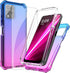 Ailiber Case for TMobile Revvl 6 5G Pro with Screen Protector, Dual Layer Shock-Absorbing Corners TPU Bumper (Blue Pink)