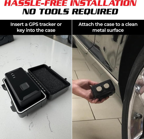 Spy Spot Magnetic Mount Weatherproof Case for GPS Trackers, Stash Lock Box for Items Under Vehicles