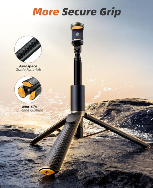 Vimose 62" Phone Tripod & Selfie Stick with Remote, Portable, Lightweight for Video Recording Vlog, Extendable Travel