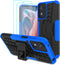 Moto G Play 2024 Case with 2 Pack Screen Protector, Heavy Duty Shockproof Bumper Cover with Kickstand (Blue)