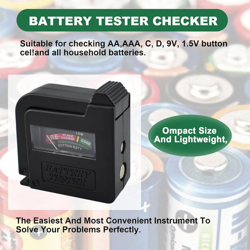 UBANU 1Pc BT-860 9V 1.5V Universal Small Battery Volt Tester Checker, High Accuracy Portable Digital Battery Capacity