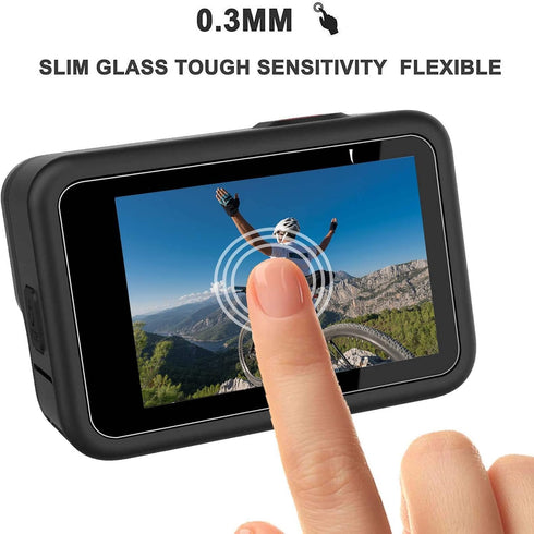 PCTC 9PCS Ultra Clear Tempered Glass Screen Protector for Go Pro Hero 12/11/10/9 Black
