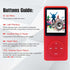 imkavery 128GB MP3 5.2, Player with Bluetooth Portable Red Music Player for Kids with Built-in HD Speaker, FM Radio