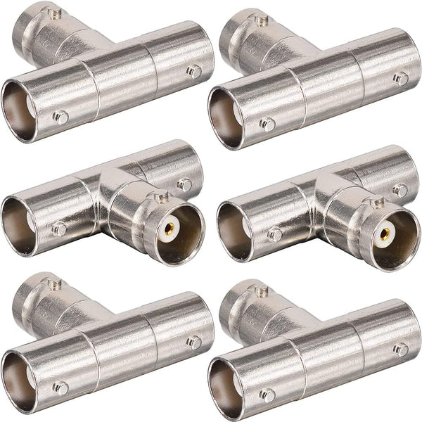 Warmstor 6-Pack Female to Female BNC Adapter Splitter - 3-Way Connector for Antenna,