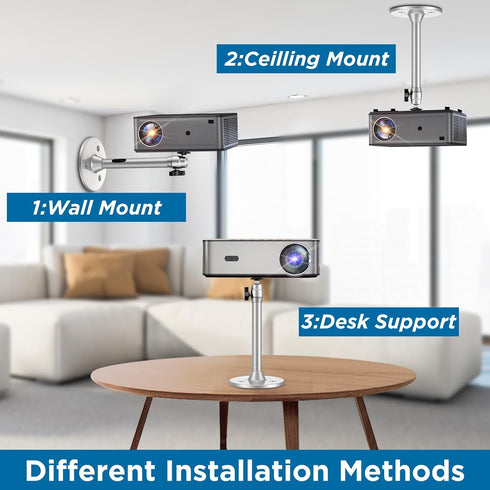 Mini Ceiling Wall Projector Mount Stand Compatible with QKK, DR.J, DBPOWER, Anker, VANKYO, AAXA, Jinhoo, PVO